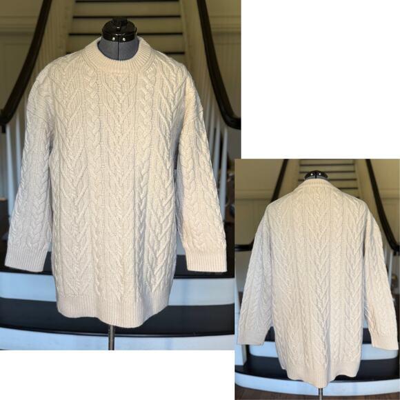SOLD---ARITZIA The Group Cable Knit Wool Sweater Scandi Minimalist Old Money - Picture 5 of 10
